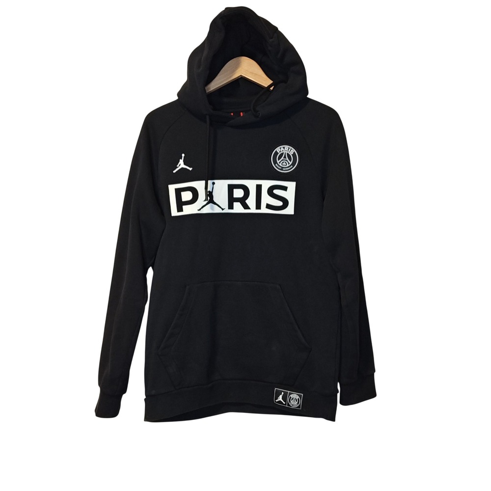 Michael Jordan Hoodie Men M Blk Paris‎ Saint-Germain PSG Jumpman Fleece Pullover